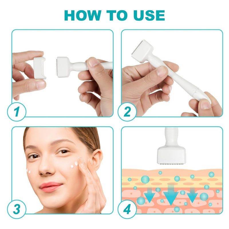 Microneedles Derma Roller - Microneedling Stamp 0.25 Mm, Micro Needle Skin Care Tool For Men And Women Home Use