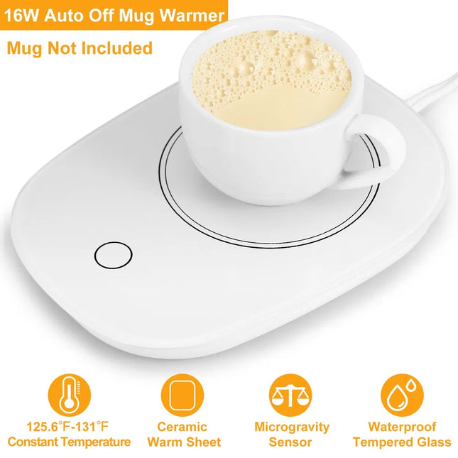 Auto Shut-Off Coffee Mug Warmer for Coffee, Tea & Milk – Electric Heater Pad for Home & Office Desk