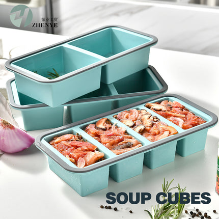 Silicone Compartment Lunch Box  Food Freezer Container