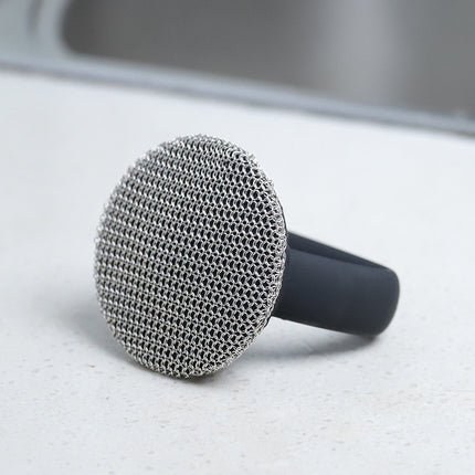316 Stainless Steel Cast Iron Scrubber With Handle Wool Scrubber Kitchen Gadgets