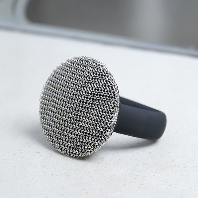 316 Stainless Steel Cast Iron Scrubber With Handle Wool Scrubber Kitchen Gadgets