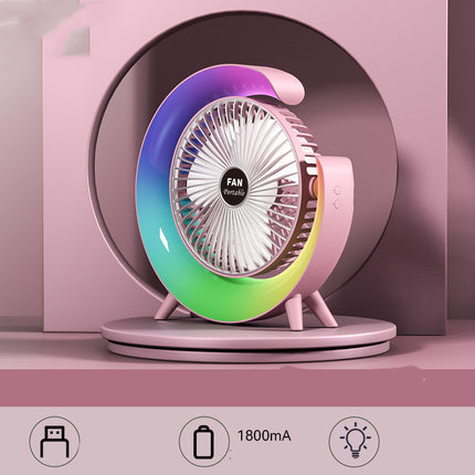 New Bright USB Charging Night Light Mini Desktop Fan – Silent Portable Electric Cooling Fan