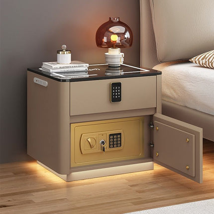 Multi-Functional Smart Bedroom Bedside Table with Integrated Wireless Charging & Safe