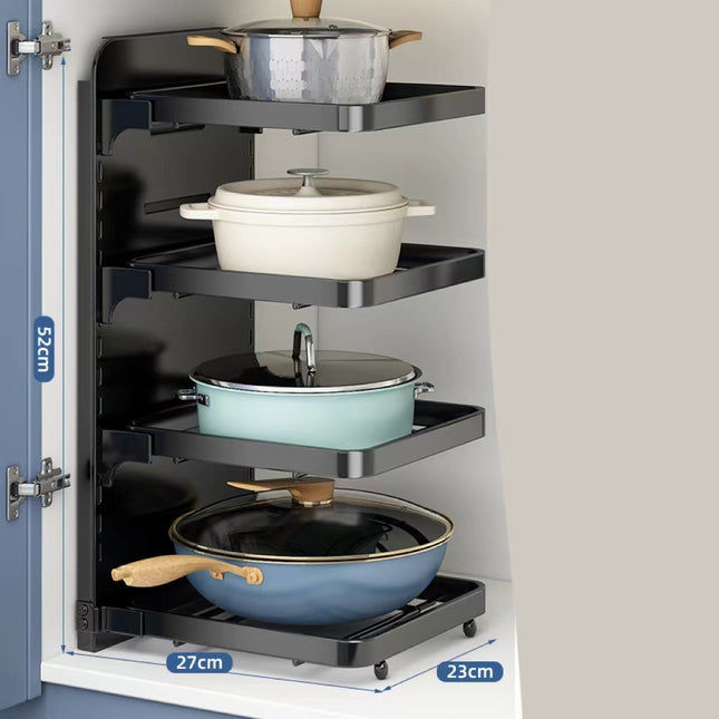 Multi-Layer Under-Sink Kitchen Pot Rack Storage Shelf