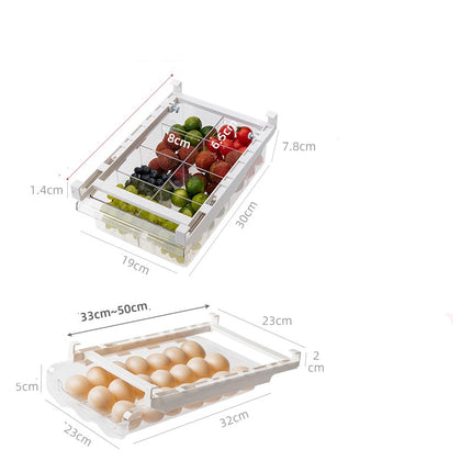 Adjustable Refrigerator Storage Rack – Pull-Out Kitchen Organizer Shelf for Fridge & Freezer