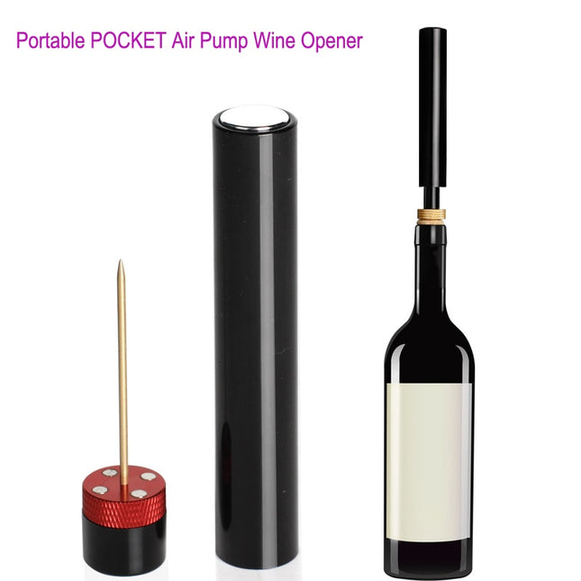 Compact Air Pump Wine Bottle Opener & Stainless Steel Cork Remover
