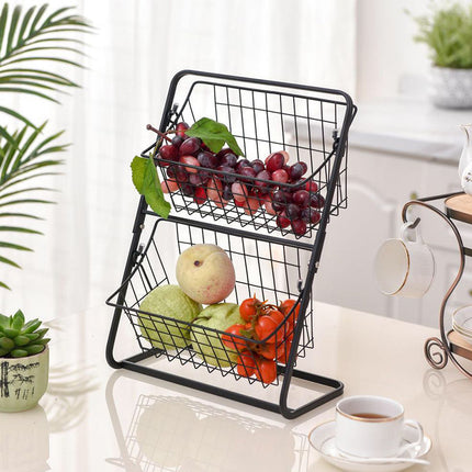 Stainless Steel Multilayer Kitchen Rack – Spice & Fruit Storage Organizer