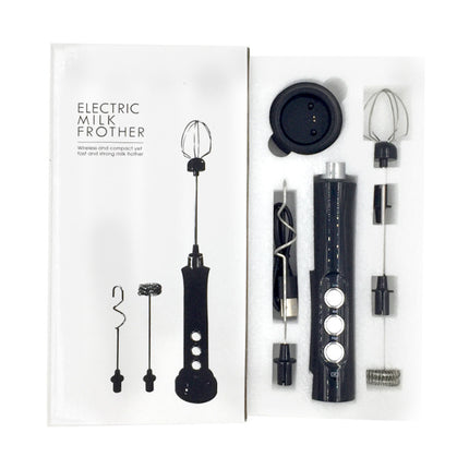 Rechargeable Electric Milk Frother & Stainless Steel Egg Beater with Base