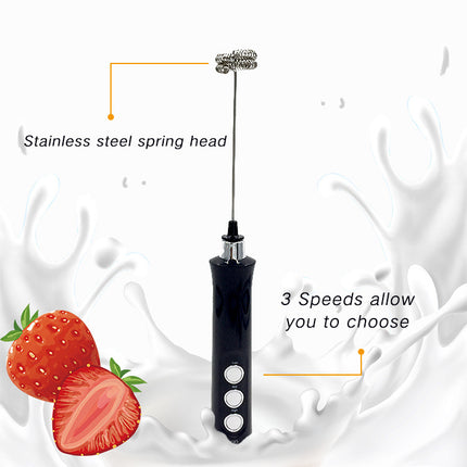 Rechargeable Electric Milk Frother & Stainless Steel Egg Beater with Base