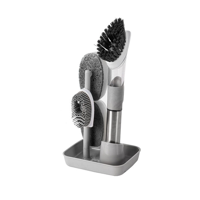 Long-Handle Soap Dispensing Dish Brush