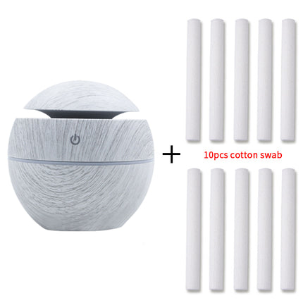 Mini USB Aroma Diffuser & Silent Humidifier – Wood Grain Essential Oil Mist Maker for Home, Bedroom, Hotel & Office