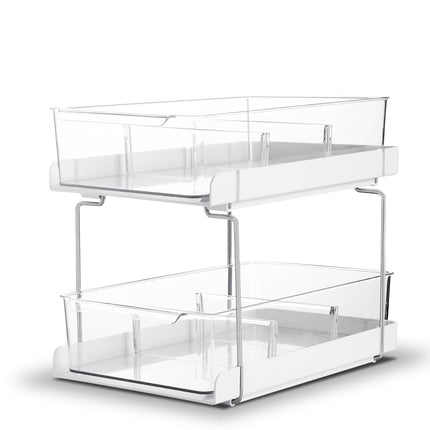 Double-Drawer Pull-Out Cosmetic Seasoning Bottle Storage Rack