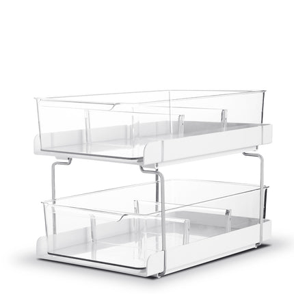 Double-Drawer Pull-Out Cosmetic Seasoning Bottle Storage Rack