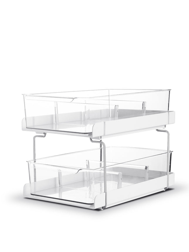 Double-Drawer Pull-Out Cosmetic Seasoning Bottle Storage Rack