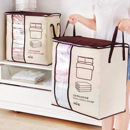 Non-Woven Under-Bed Storage Organizer Box with Clothes Divider & Quilt Holder
