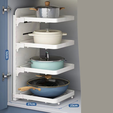 Multi-Layer Under-Sink Kitchen Pot Rack Storage Shelf