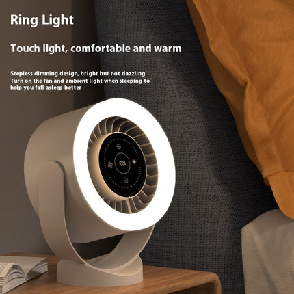 Rechargeable Adjustable LED Fan Light – Wall Mount/Desktop USB Cooling Fan with Display