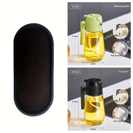 470ml 2-in-1 Glass Oil Sprayer – Olive Oil, Vinegar & Soy Sauce Bottle for Cooking & Air Fryer