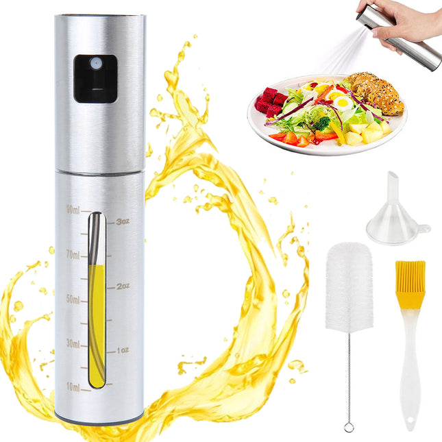 100ml Stainless Steel Oil Sprayer – Portable Olive Oil Spray Bottle for Cooking & Grilling