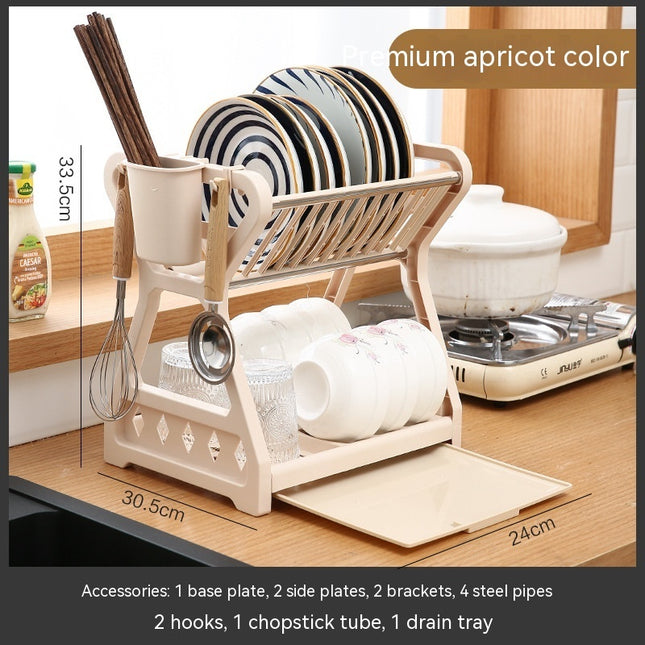 Kitchen Utensil Drying & Washing Rack with Draining Bowl