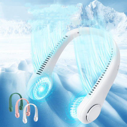 Rechargeable USB Bladeless Neck Fan – Portable Hands-Free Mini Fan for Travel, Sports & Outdoors
