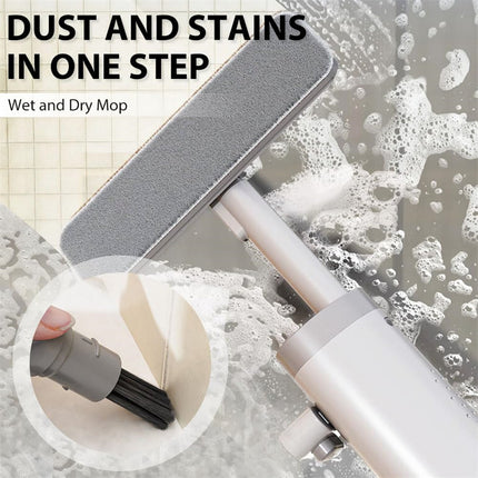 Rotatable Self-Squeeze Mini Mop With Crevice Brush Hand