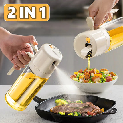 2-in-1 Oil Sprayer & Dispenser – Olive Oil Mister for BBQ, Baking & Kitchen Use