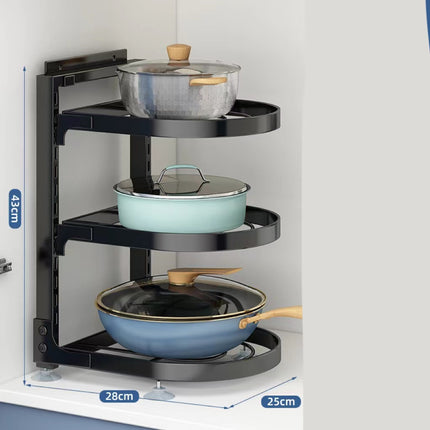 Multi-Layer Under-Sink Kitchen Pot Rack Storage Shelf