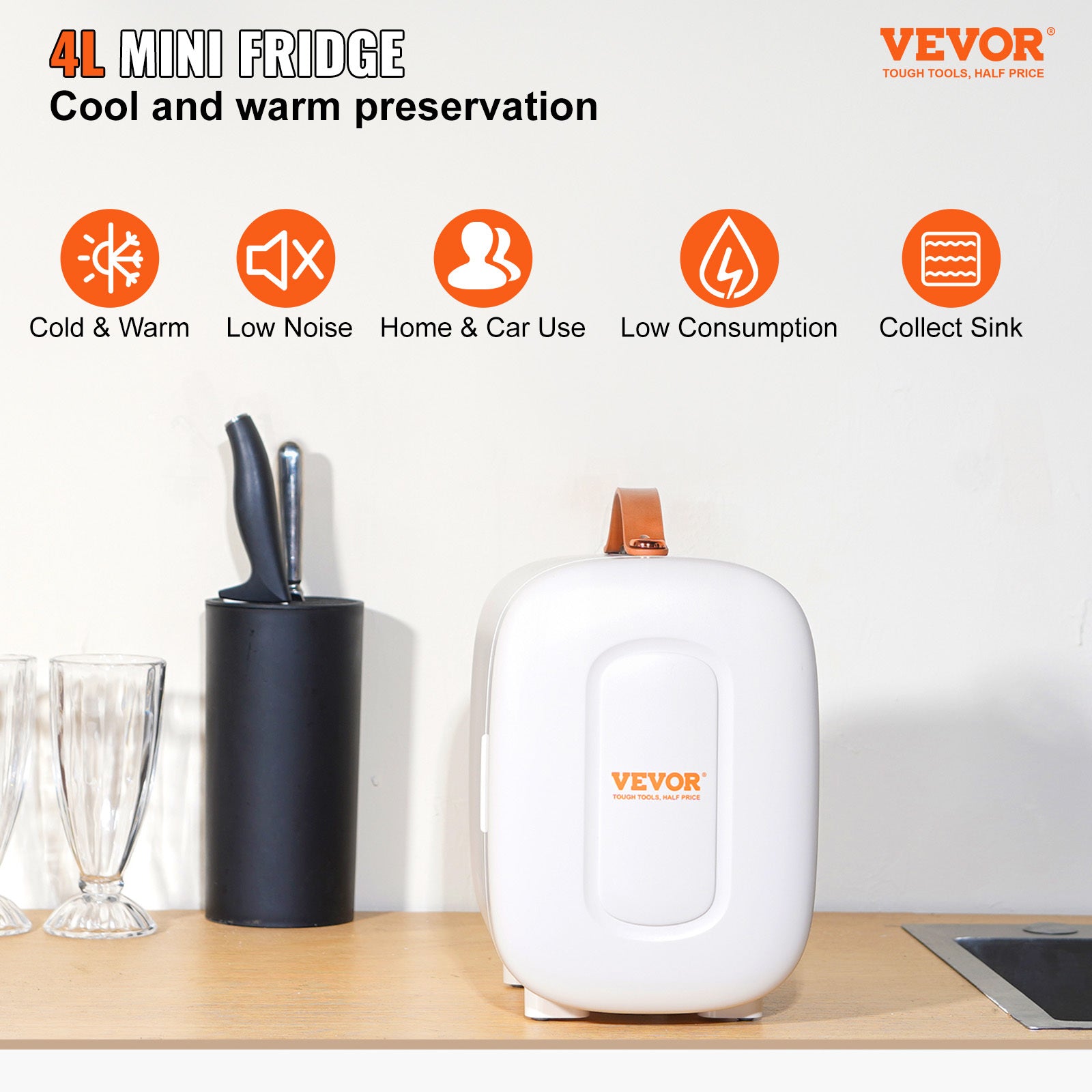 Mini Skin Care Fridge, 4L 6 Can Cute Makeup Fridge For Cosmetics, Beverage, Fruit Milk, AC DC Cooler & Warmer