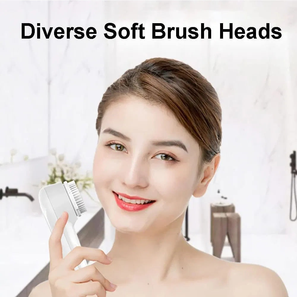 Facial Cleansing Brush With 3 Brush Heads For Daily Skin Care, Rechargeable And Gentle Face Exfoliator