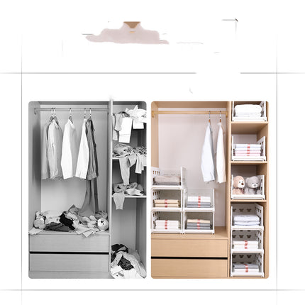 Drawer type storage rack arrangement of closet storage box