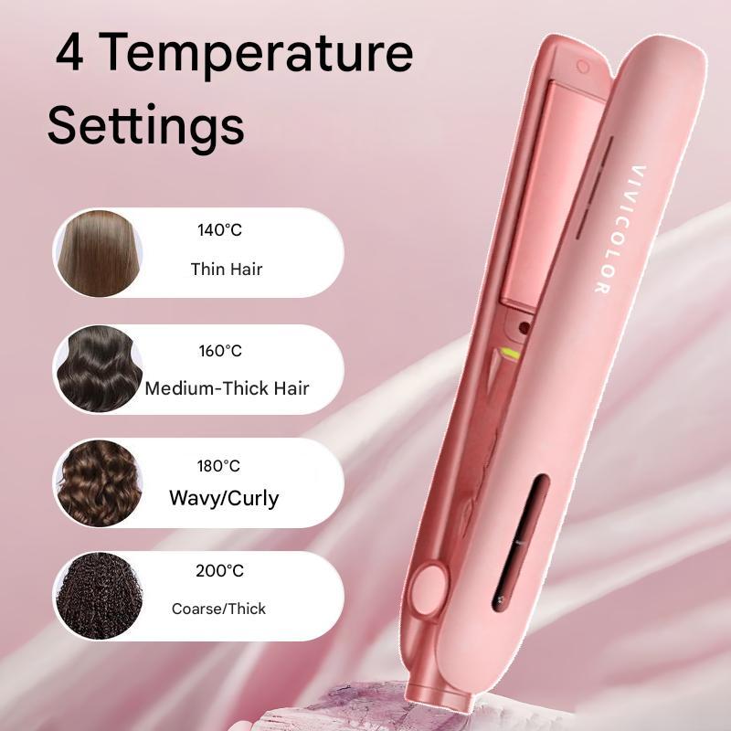 Gentlemen's Bangs Two-in-one Straight Hair Curler With Ion Hair Care, Compact And Portable, Suitable For Dormitory Use