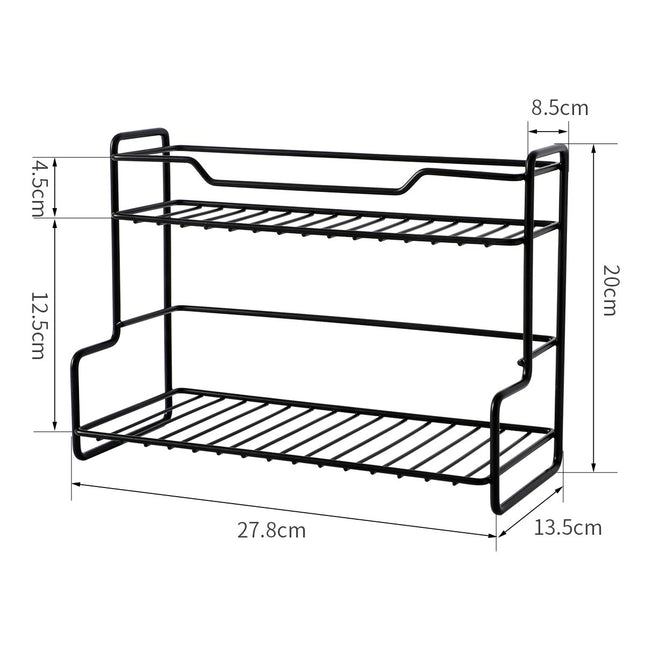 Double-Layer Storage Rack – Kitchen & Bathroom Seasoning Organizer