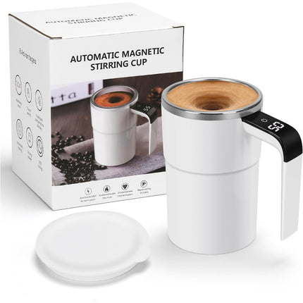 12oz Rechargeable Self-Stirring Mug with LED Temperature Display