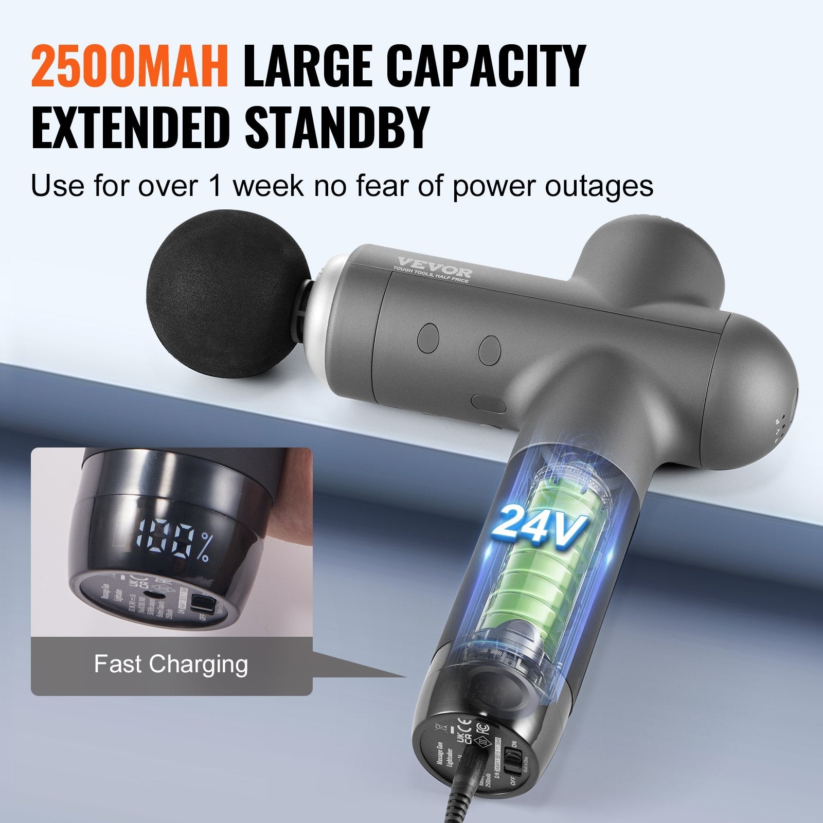 VEVOR Massage Gun Deep Tissue, Muscle Percussion Massage Gun For Athletes