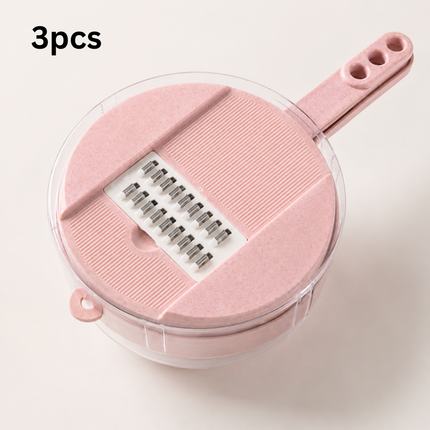 8-in-1 Mandoline Vegetable Slicer with Strainer – Potato Peeler, Carrot & Onion Grater, Vegetable Cutter Kitchen Accessory
