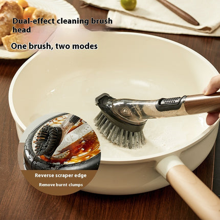 Multifunctional Walnut Two-in-one Liquid Adding Cleaning Brush
