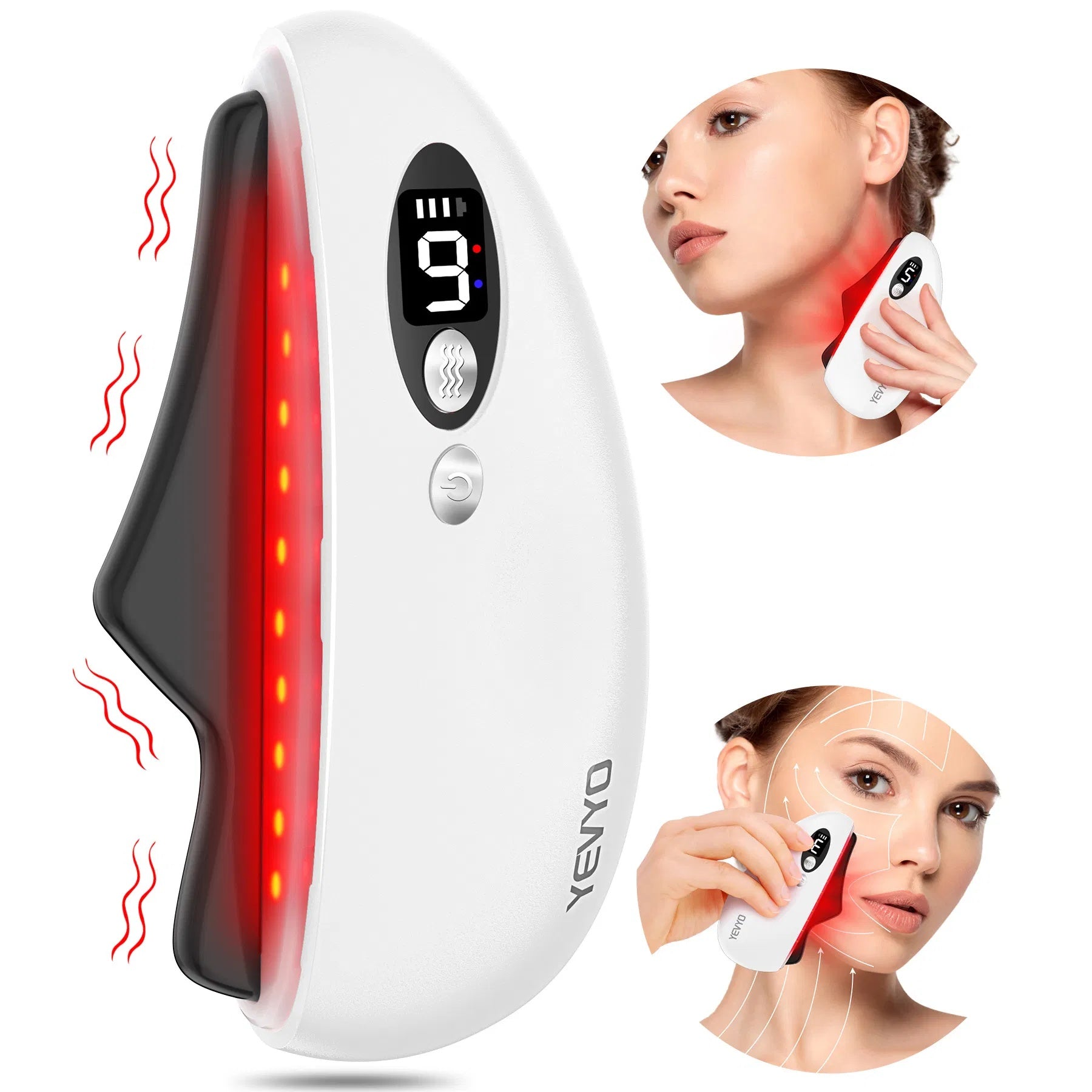 Gua Sha Facial Tool, Electric Black Obsidian Guasha Tool For Face, Chin, Neck, Body, Heated Vibrating Massage Gua Sha Stone For Face Sculpting, Wrinkle Removal, Anti-Aging