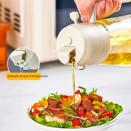 470ml 2-in-1 Glass Oil Sprayer – Olive Oil, Vinegar & Soy Sauce Bottle for Cooking & Air Fryer