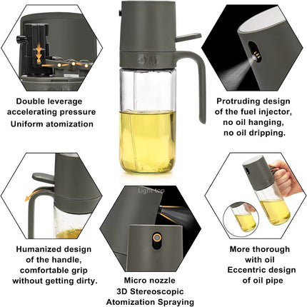 Glass Oil Sprayer Bottle – Olive Oil Mister & Dispenser for BBQ, Baking & Kitchen Use