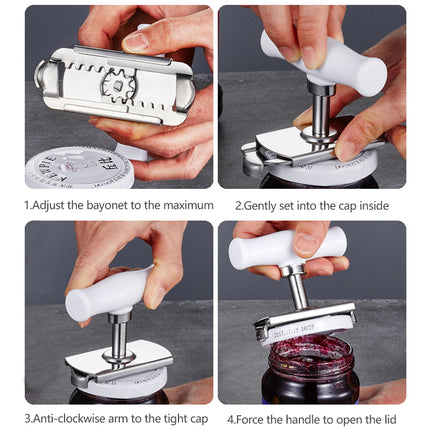 Adjustable Stainless Steel Jar & Bottle Opener for Kitchen