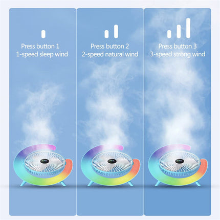 New Bright USB Charging Night Light Mini Desktop Fan – Silent Portable Electric Cooling Fan