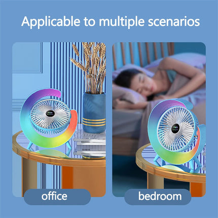 New Bright USB Charging Night Light Mini Desktop Fan – Silent Portable Electric Cooling Fan