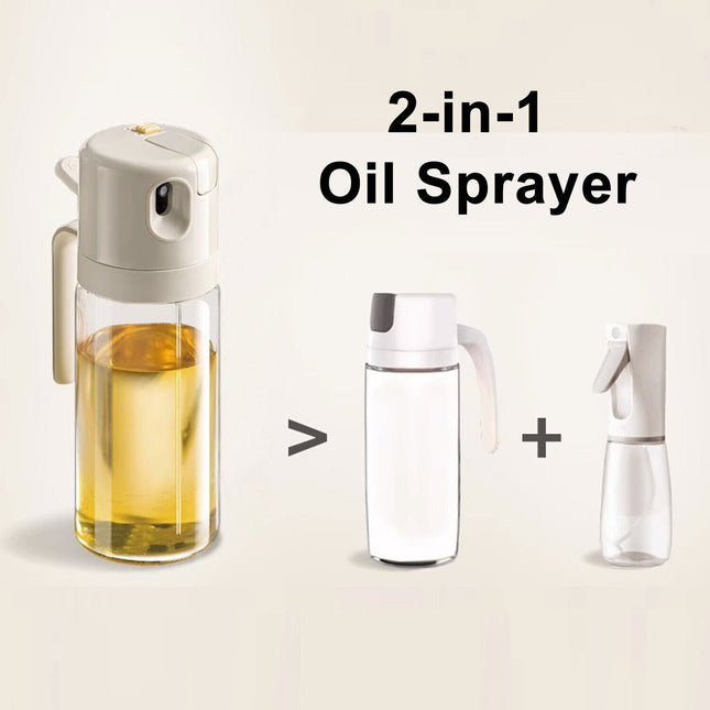 2-in-1 Oil Sprayer & Dispenser Bottle (550ml) – Cooking, Baking & BBQ Kitchen Tool