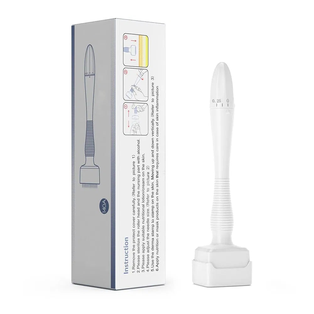 Electric Microneedle Derma Roller Pen With 15pcs Replacement Kit - Microneeding 0.25 mm For Women Men Tools - Grey