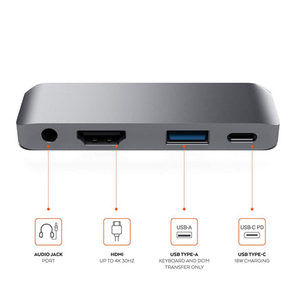 Apple-compatible iPad Pro USB-C Hub with HDMI, USB, 3.5mm Audio & PD Charging