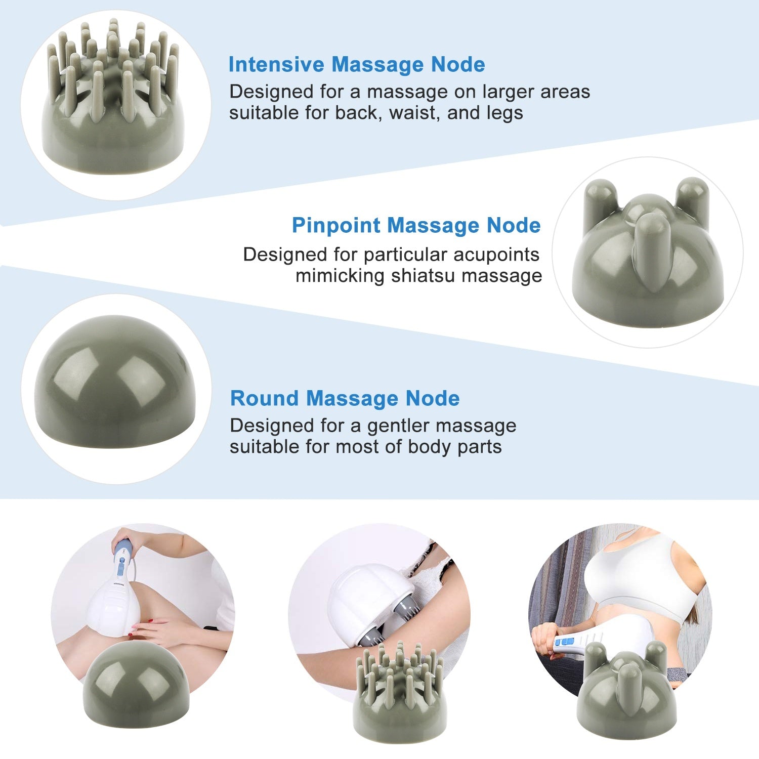 1Pc Electric Full Body Percussion Massager Handheld Double Head Vibrating Body Relax For Neck Back Legs