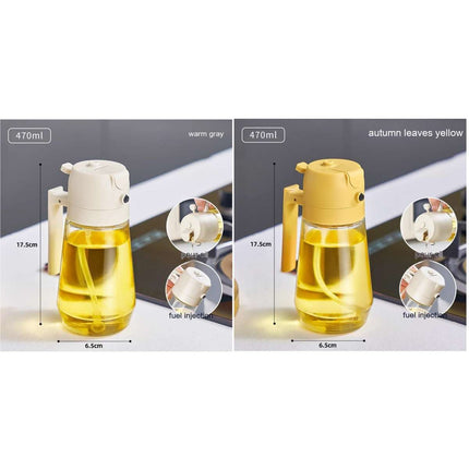 470ml 2-in-1 Glass Oil Sprayer – Olive Oil, Vinegar & Soy Sauce Bottle for Cooking & Air Fryer