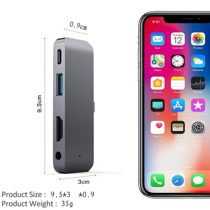 Apple-compatible iPad Pro USB-C Hub with HDMI, USB, 3.5mm Audio & PD Charging