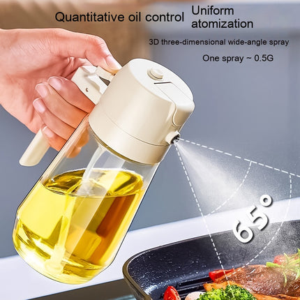 470ml 2-in-1 Glass Oil Sprayer – Olive Oil, Vinegar & Soy Sauce Bottle for Cooking & Air Fryer